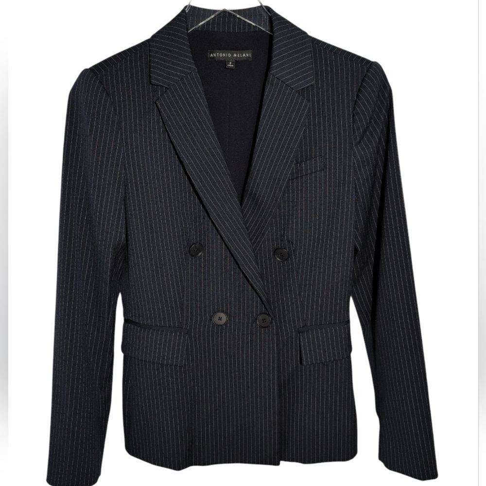Antonio Melani Navy Pinstripe Blazer